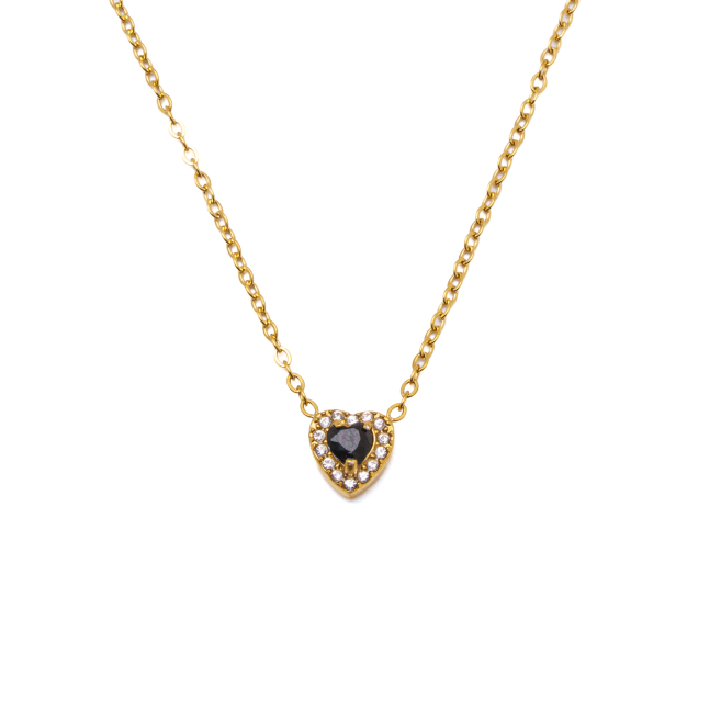 COLLAR ZO16055N DORADO NEGRO ACERO INOXIDABLE 2D21