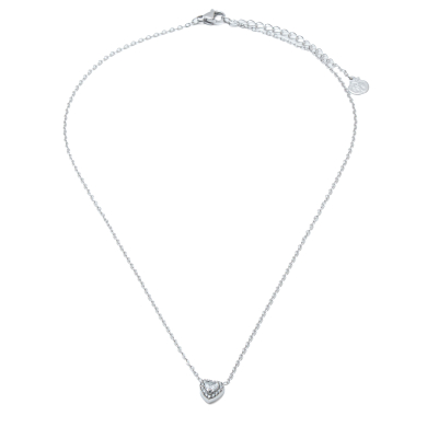 COLLAR ZO16055N PLATEADO BLANCO ACERO INOXIDABLE 2D21