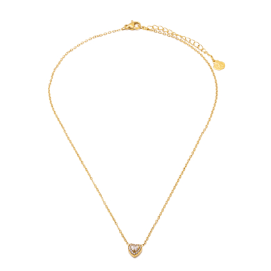 COLLAR ZO16055N DORADO BLANCO ACERO INOXIDABLE 2D21