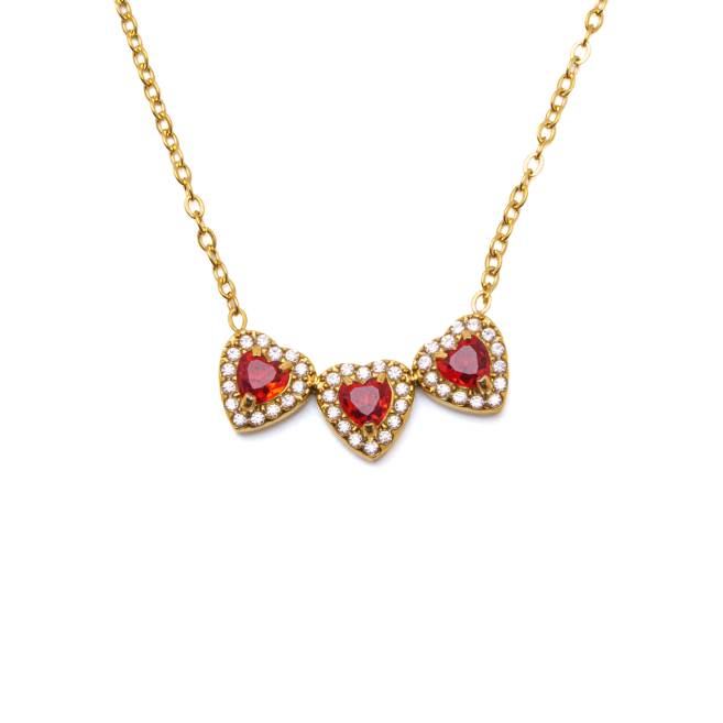 COLLAR ZO14967N DORADO+ROJO Acero Inoxidable 2D21 2D21
