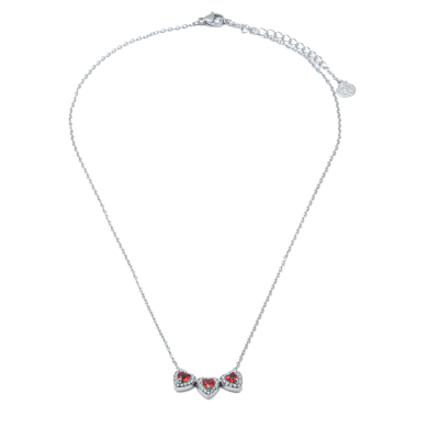 COLLAR ZO14967N PLATEADO+ROJO Acero Inoxidable 2D21 2D21