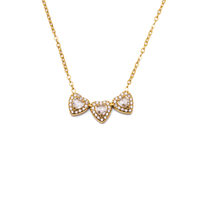 COLLAR ZO14967N DORADO+BLANCO Acero Inoxidable 2D21 2D21
