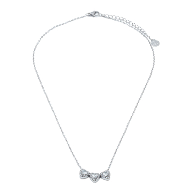COLLAR ZO14967N PLATEADO+BLANCO Acero Inoxidable 2D21 2D21