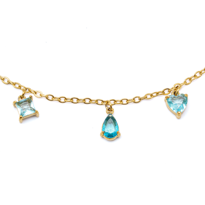 PULSERA ZO15461B DORADO AZUL ACERO INOXIDABLE 2C31