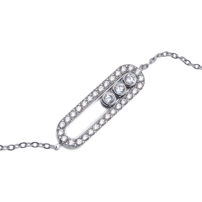 PULSERA ZO16057B PLATEADO  ACERO INOXIDABLE 2B34