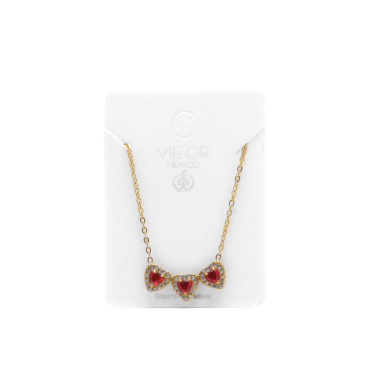 COLLAR ZO14967N DORADO+ROJO Acero Inoxidable 2D21 2D21