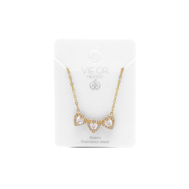 COLLAR ZO14967N DORADO+BLANCO Acero Inoxidable 2D21 2D21