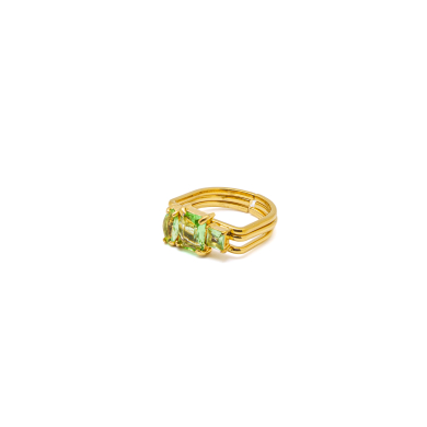 ANILLOS ZO15467R DORADO VERDE ACERO INOXIDABLE A29