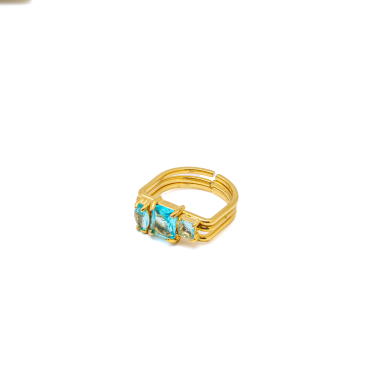 ANILLOS ZO15467R DORADO AZUL ACERO INOXIDABLE A29