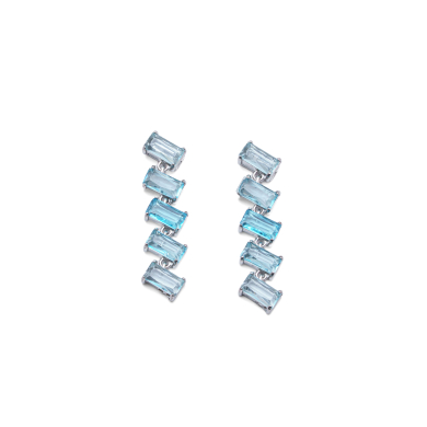 ARETES ZO15428E PLATEADO AZUL ACERO INOXIDABLE G35