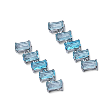 ARETES ZO15428E PLATEADO AZUL ACERO INOXIDABLE G35