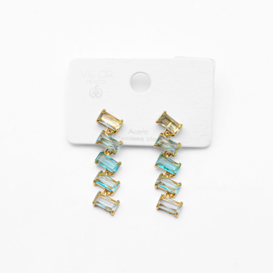 ARETES ZO15428E DORADO AZUL ACERO INOXIDABLE G35