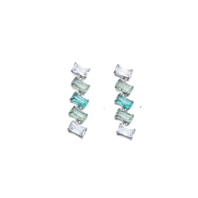 ARETES ZO15428E PLATEADO VERDE ACERO INOXIDABLE G35