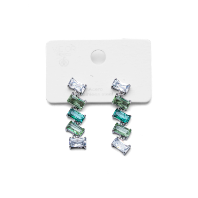 ARETES ZO15428E PLATEADO VERDE ACERO INOXIDABLE G35