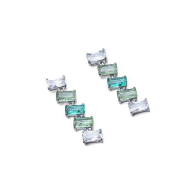 ARETES ZO15428E PLATEADO VERDE ACERO INOXIDABLE G35