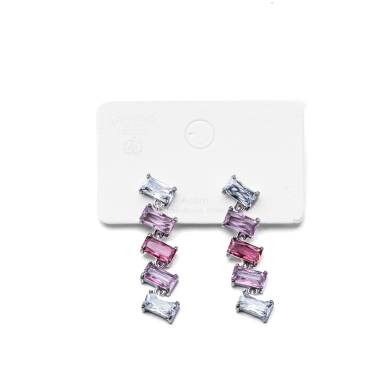 ARETES ZO15428E PLATEADO ROSA ACERO INOXIDABLE G35