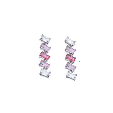 ARETES ZO15428E PLATEADO ROSA ACERO INOXIDABLE G35