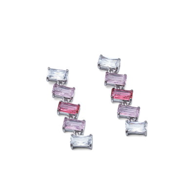 ARETES ZO15428E PLATEADO ROSA ACERO INOXIDABLE G35