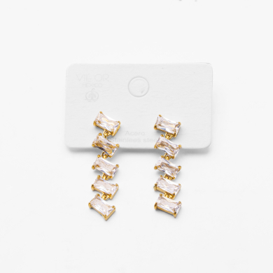 ARETES ZO15428E DORADO BLANCO ACERO INOXIDABLE G35