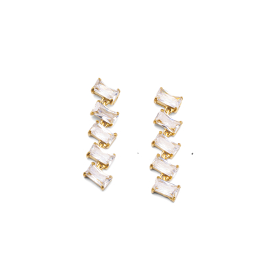 ARETES ZO15428E DORADO BLANCO ACERO INOXIDABLE G35