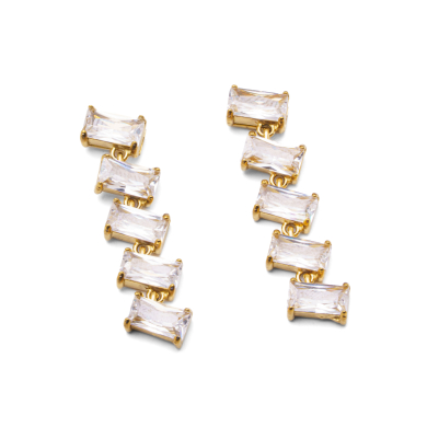 ARETES ZO15428E DORADO BLANCO ACERO INOXIDABLE G35