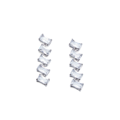 ARETES ZO15428E PLATEADO BLANCO ACERO INOXIDABLE G35