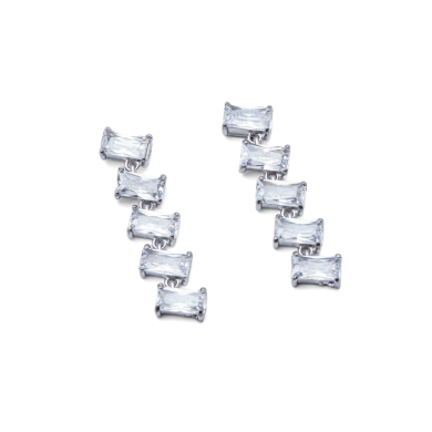 ARETES ZO15428E PLATEADO BLANCO ACERO INOXIDABLE G35