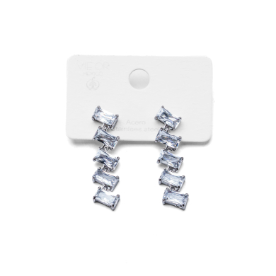 ARETES ZO15428E PLATEADO BLANCO ACERO INOXIDABLE G35