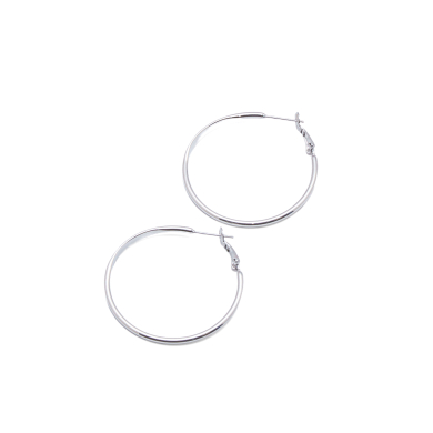 ARETES ZO9696E/40MM/200 PLATEADO  ACERO INOXIDABLE F310