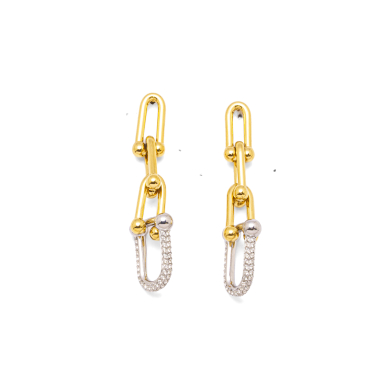 ARETES ZO13163E BICOLOR  ACERO INOXIDABLE F42
