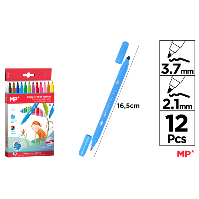 MARCADORES DOBLE PUNTA 12U - E35