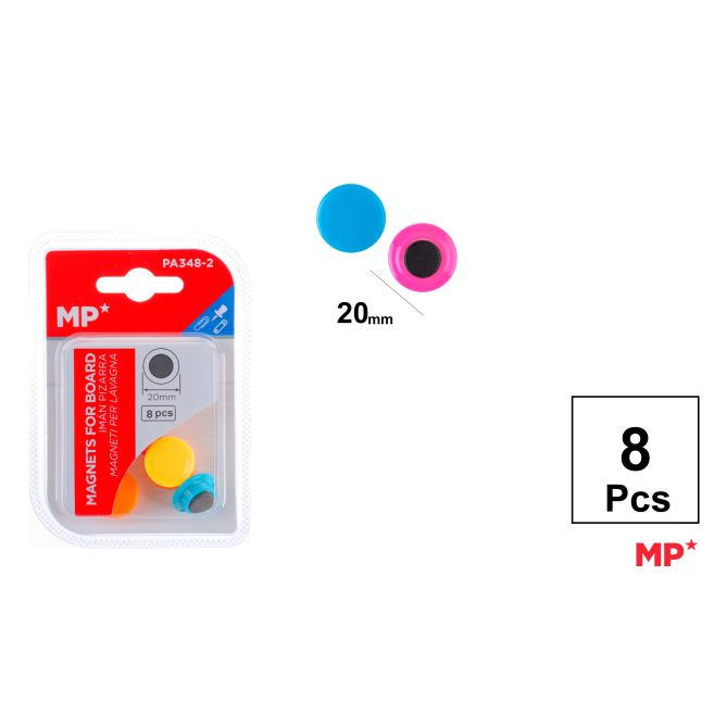 IMAN PIZARRA FLUORESCENTE 20MM 8 UDS - E34