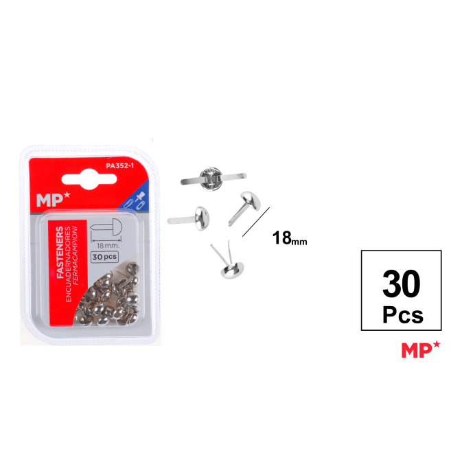 ENCUADERNADORES PLATA 18MM 30U - A21