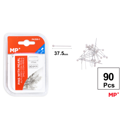 ALFILERES CON CABEZA PERLA 3.75CM 90UD - H28