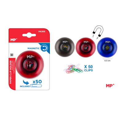 PORTACLIP MAGNETICO REDONDO+50CLIPS COLOR - G38