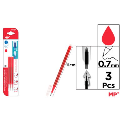 RECAMBIO PARA BOLIGRAFO BORRABLE ROJO 3UDS C34 - C34
